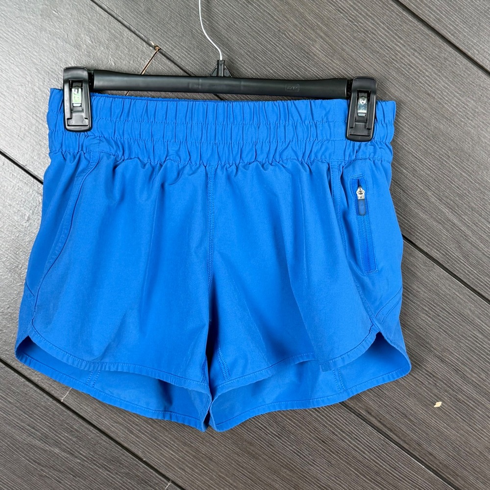 Lululemon Women's Run Speed Shorts Size 6 Blue Lined 3.5" Athletic Running